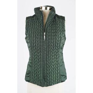 $650 Post Card Padded Quilted Vest SZ Small/ 4 Forest Green MINT
